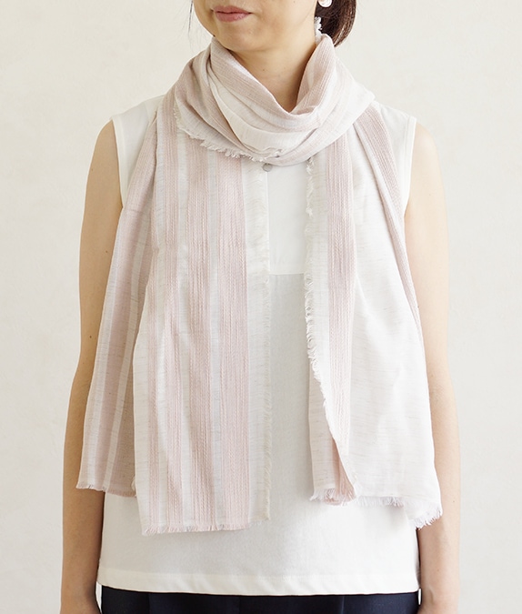 【アウトレット価格】ストライプ柄ストール
