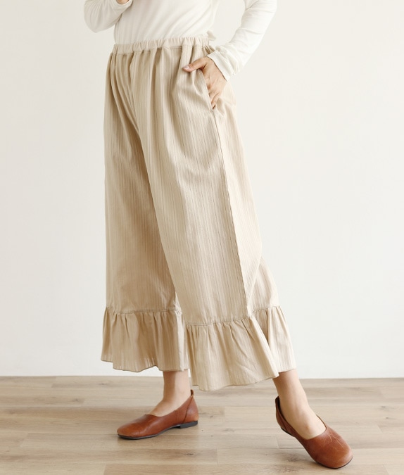 【アウトレットSALE70%OFF】カラミ織ペチパンツ
