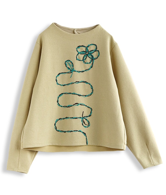 【再値下げSALE70%OFF】線描きスラブ刺繍プルオーバー