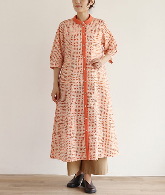 【4/17(金)10時～アウトレットSALE70%OFF】ミラクルウェーブワンピース オレンジ