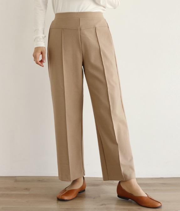 【SALE30%OFF】裏起毛ピンタックワイドパンツ