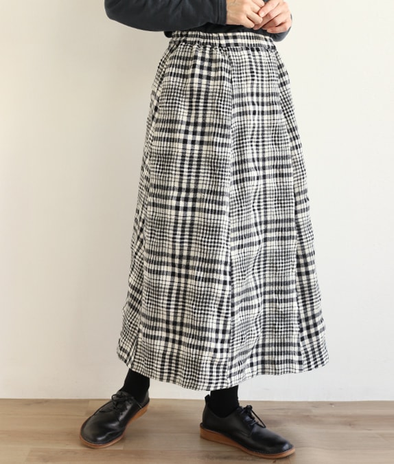 【SALE50%OFF】凹凸チェックスカート