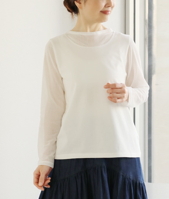 【4/17(金)10時～アウトレットSALE70%OFF】チュール切替プルオーバー