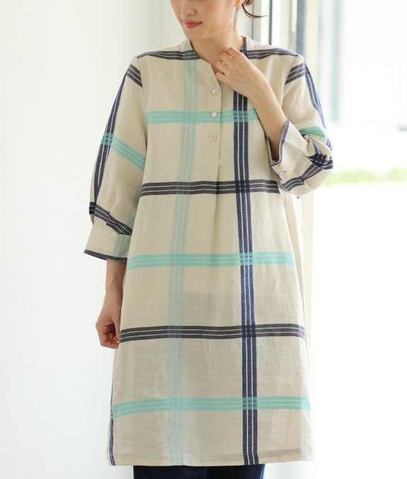 【SALE50%OFF】ドビーチェックチュニック
