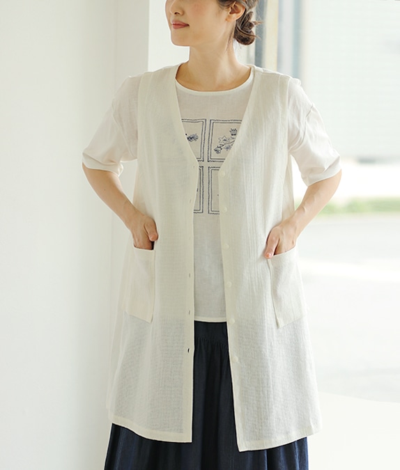 【SALE50%OFF】リネンパナマベスト