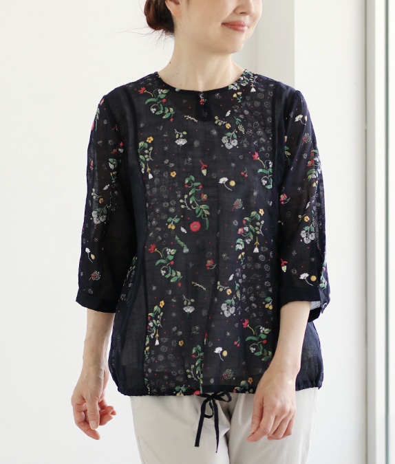 【SALE50%OFF】発泡草花ブラウス