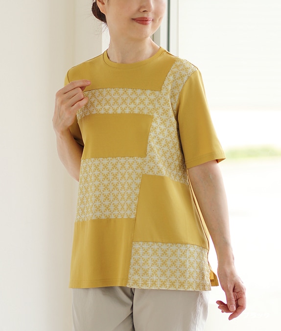 【SALE50%OFF】レース切替プルオーバー