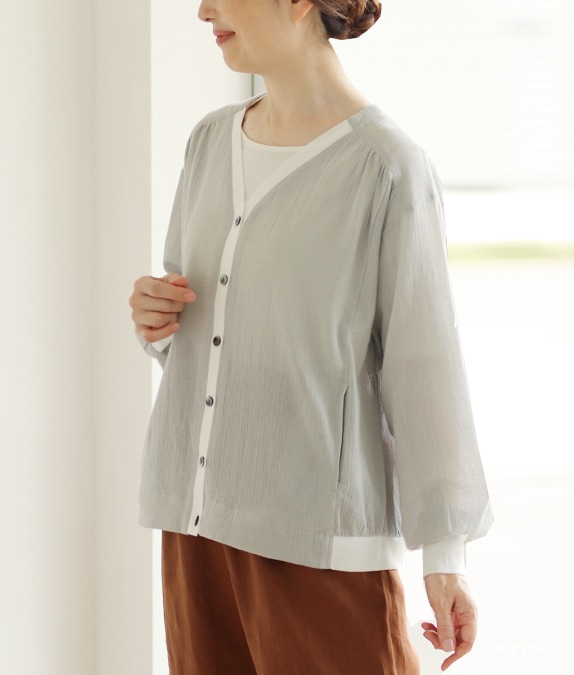 【SALE50%OFF】コットンボイルカーディガン