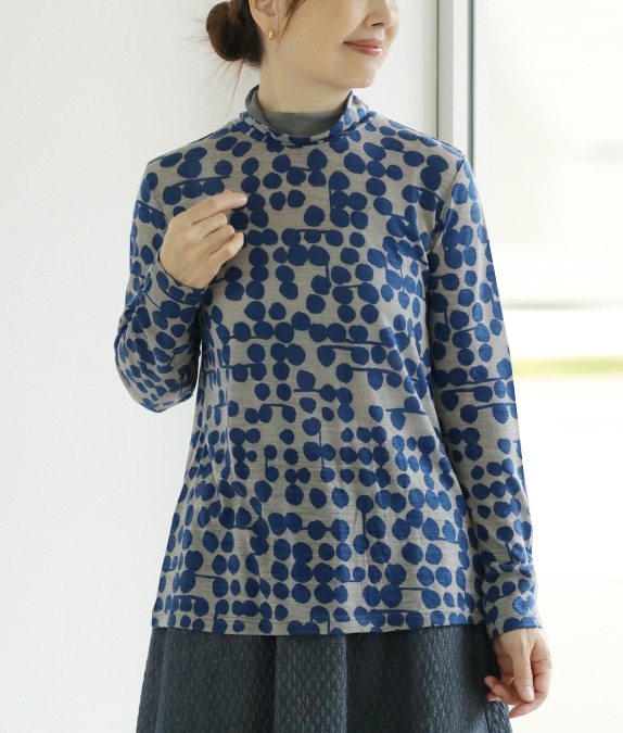 【SALE20%OFF】ポルカドットハイネックプルオーバー