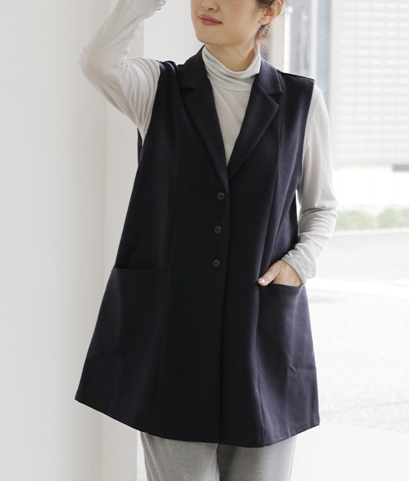 【再値下げ1/14(水)10時～SALE40％OFF】テーラーカラーベスト