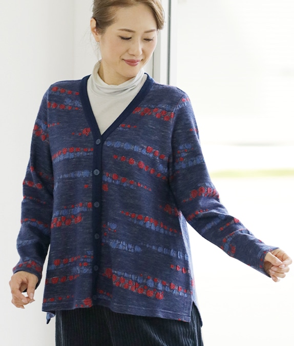 【再値下げ1/14(水)10時～SALE50％OFF】バックカットジャカードカーディガン