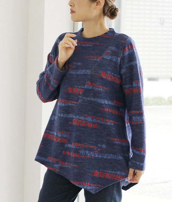 【SALE20%OFF】バックカットジャカードチュニック