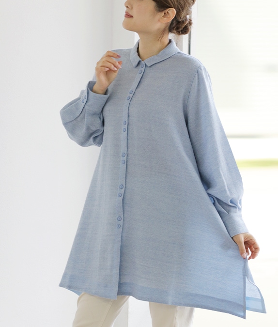 【再値下げ1/14(水)10時～SALE50％OFF】リファインガーゼブラウス