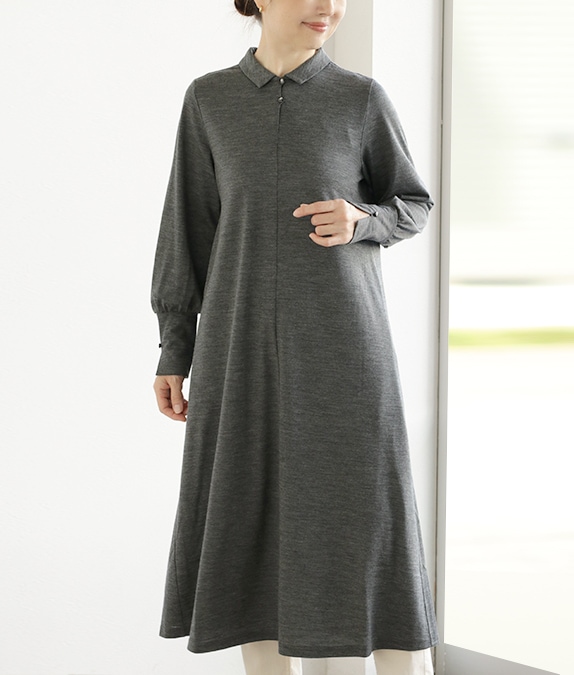 【再値下げ1/14(水)10時～SALE50％OFF】フレアー＆タックワンピース