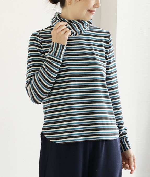 【再値下げ1/14(水)10時～SALE40％OFF】マルチボーダープルオーバー