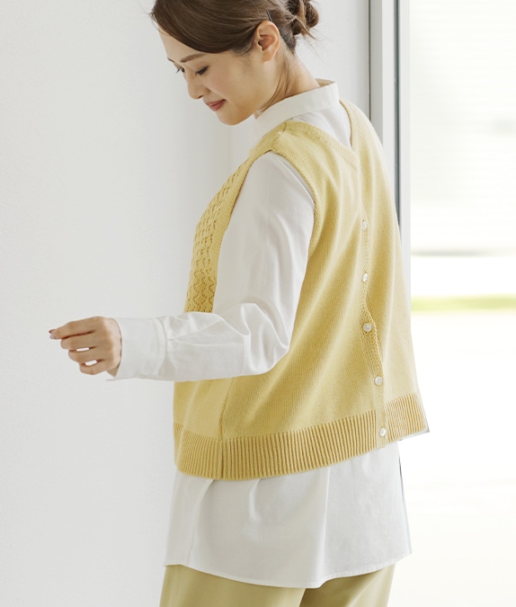 【SALE20%OFF】透かし編みニットベスト