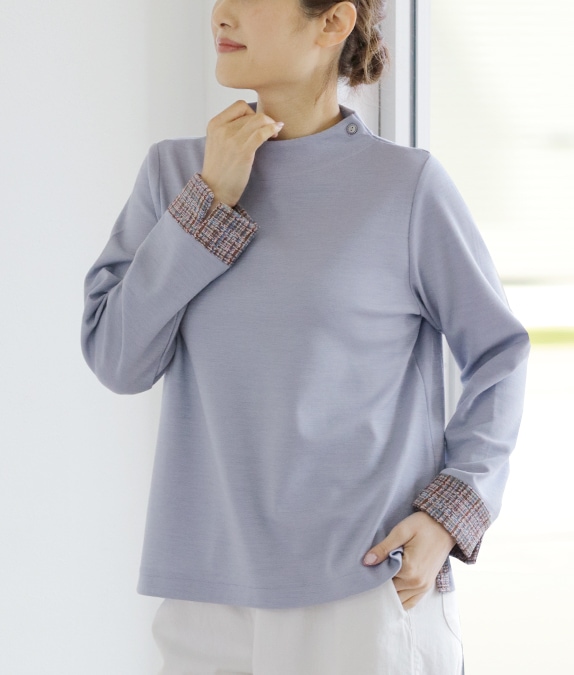 【SALE50%OFF】異素材合わせプルオーバー