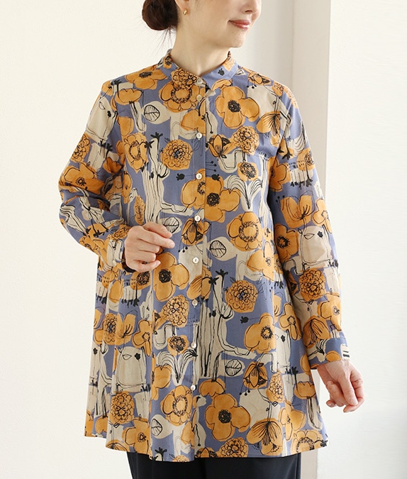 【SALE20%OFF】花柄フレアーブラウス