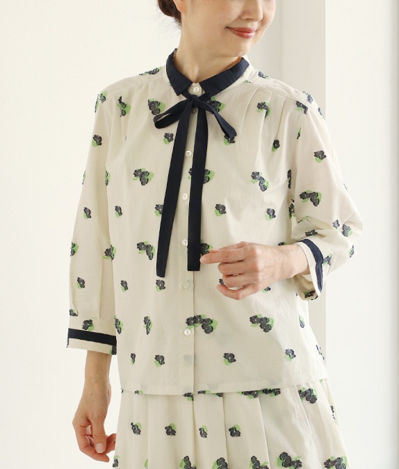 【SALE50%OFF】フラワージャカードブラウス
