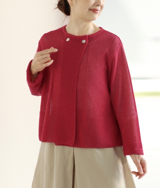 【1/14(水)10時～1/26(月)13時迄優待価格15％OFF】和紙ニットカーディガン