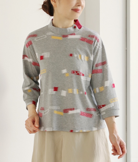 【SALE20%OFF】ブロックジャカードプルオーバー
