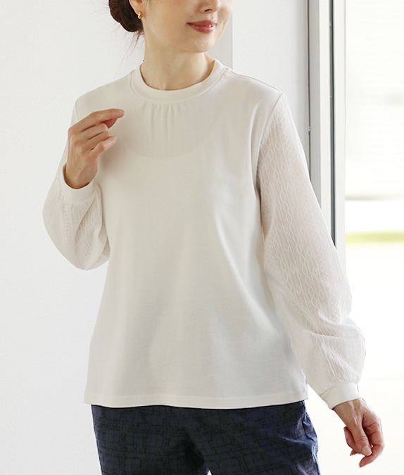 【SALE20%OFF】レーススリーブプルオーバー
