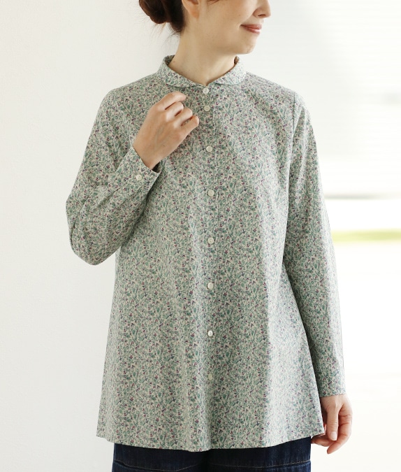 【SALE30%OFF】リーフ＆バードフレアーブラウス