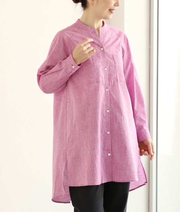 【1/14(水)10時～1/26(月)13時迄優待価格15％OFF】ムライトシャンブレーロングブラウス