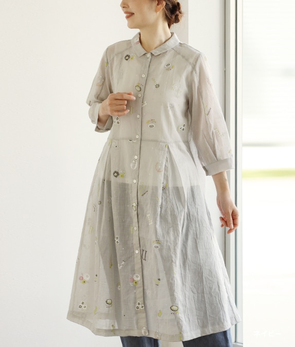 【SALE20%OFF】発泡フラワープリントワンピース
