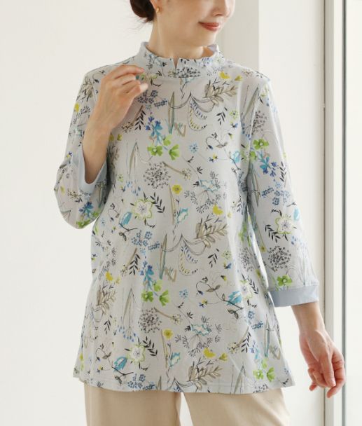 【SALE40%OFF】フラワーカットソーチュニック