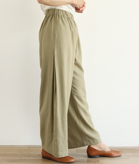 【SALE50%OFF】レーヨン麻タックパンツ