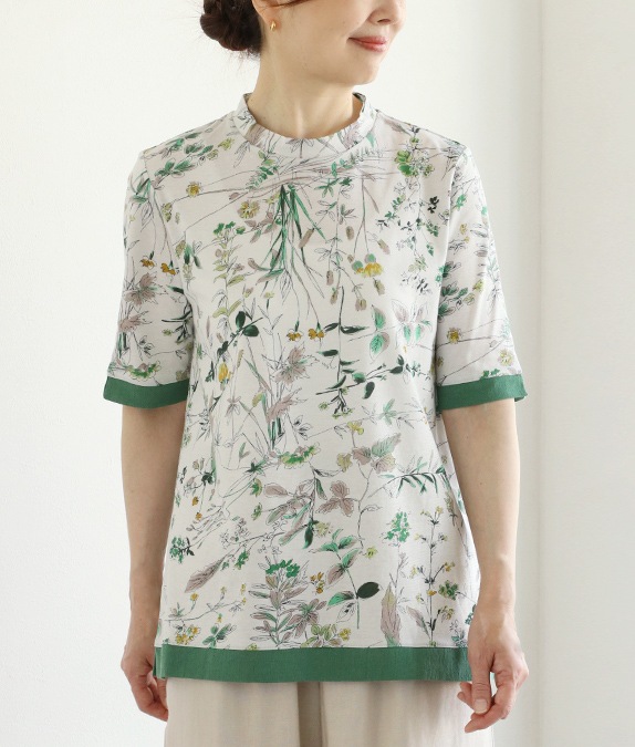 【SALE20%OFF】ハーブ柄プリントプルオーバー
