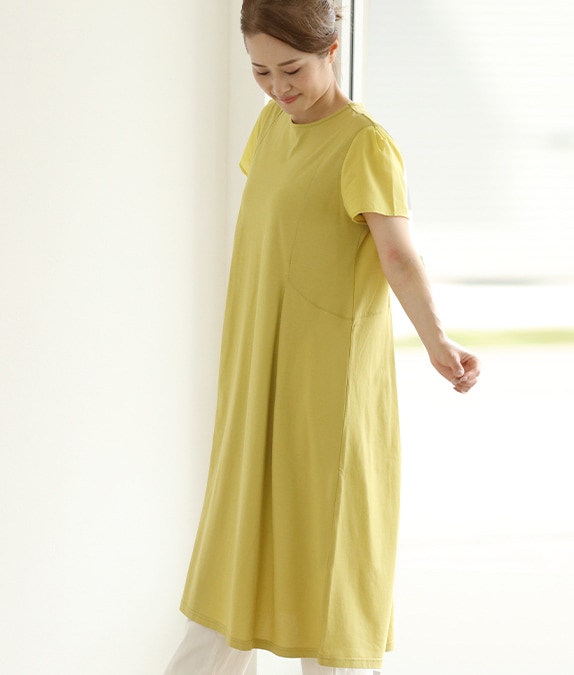 ショルダーシフォンワンピース