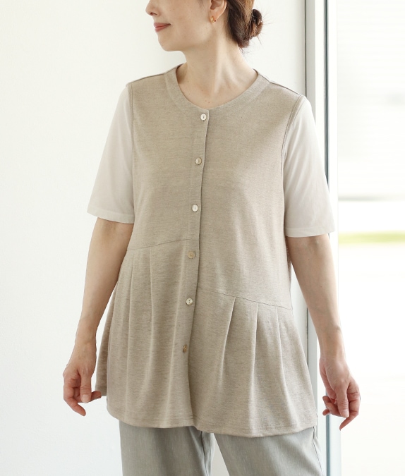 リネンティアードベスト