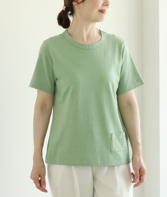 【SALE50%OFF】ラフィー天竺クルーネックプルオーバー