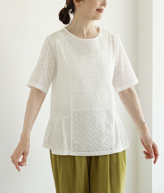 パッチワークレースプルオーバー