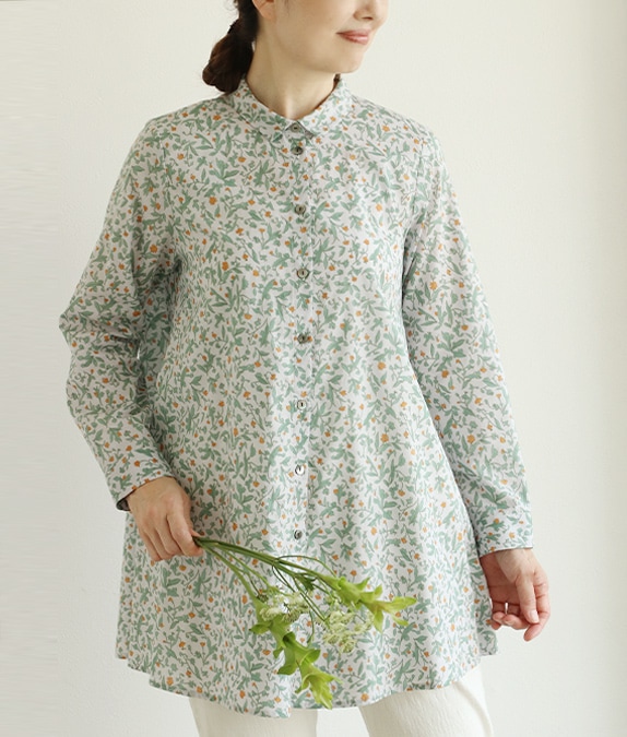 【SALE30%OFF】小花柄フレアーブラウス