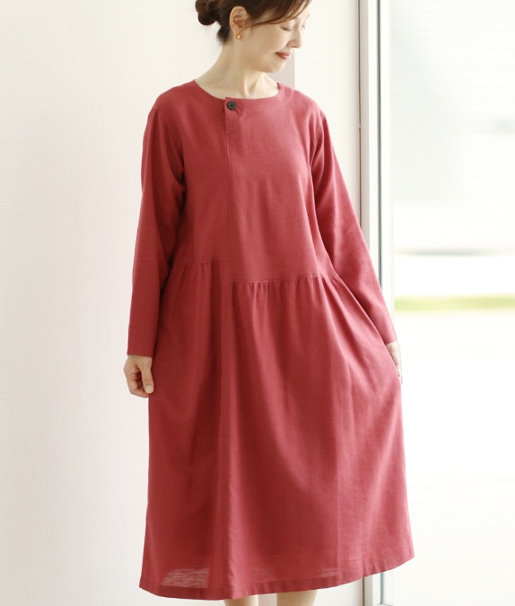 【SALE50%OFF】コットンウールビエラワンピース