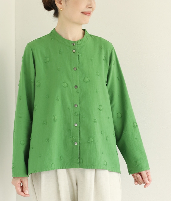 【1/14(水)10時～1/26(月)13時迄優待価格15％OFF】製品染トライアングルブラウス