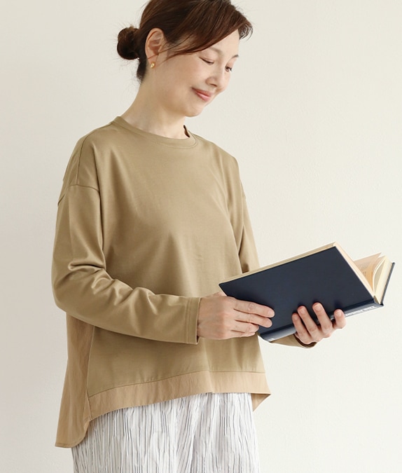 【SALE30％OFF】異素材合わせプルオーバー