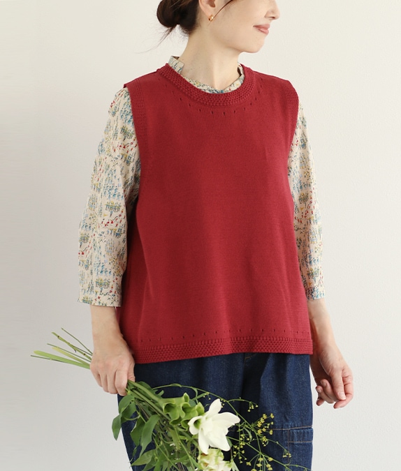 【SALE20%OFF】アイレットニットベスト