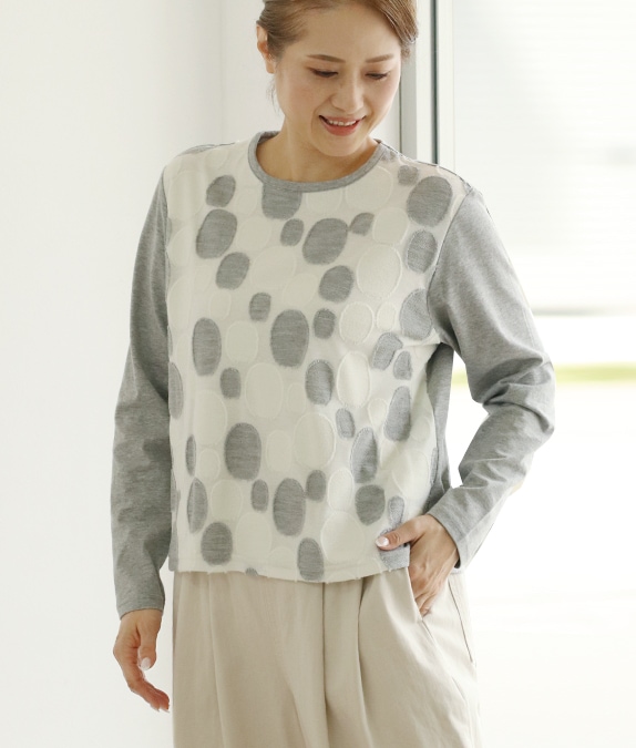 【1/14(水)10時～1/26(月)13時迄優待価格15％OFF】ドットジャカードプルオーバー