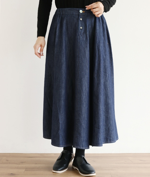 【再値下げ1/14(水)10時～SALE50％OFF】6オンスデニム8枚接ぎスカート