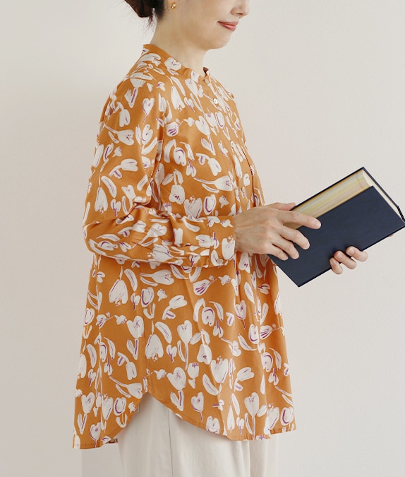 【SALE30％OFF】水彩タッチフラワーブラウス