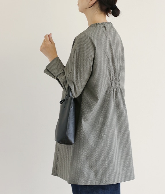 【再値下げ1/14(水)10時～SALE40％OFF】先染めサッカーチュニック