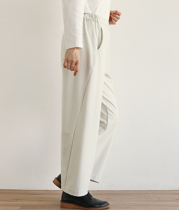 【SALE20%OFF】裏起毛ウェーブ切替パンツ