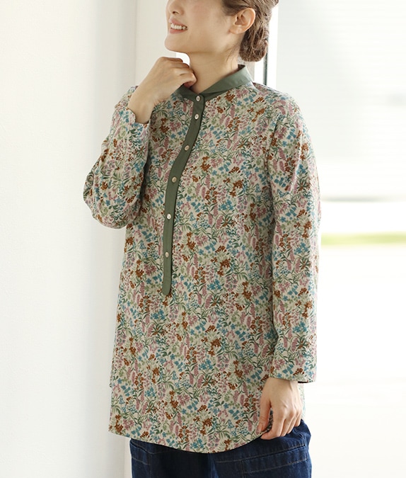 【再値下げ1/14(水)10時～SALE40％OFF】フラワーコールチュニック