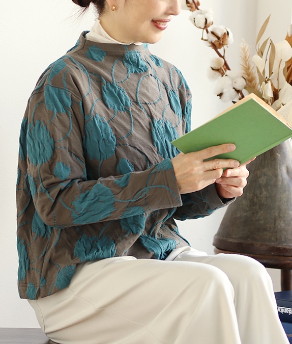 【1/14(水)10時～1/26(月)13時迄優待価格15％OFF】接結ジャカードプルオーバー