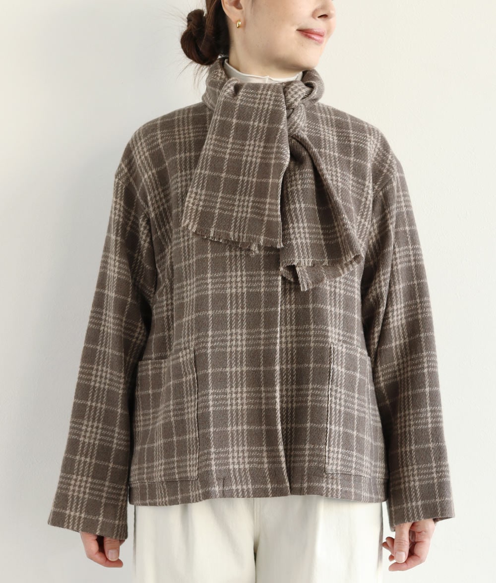 【再値下げSALE50%OFF】ハイランドウールノーカラージャケット