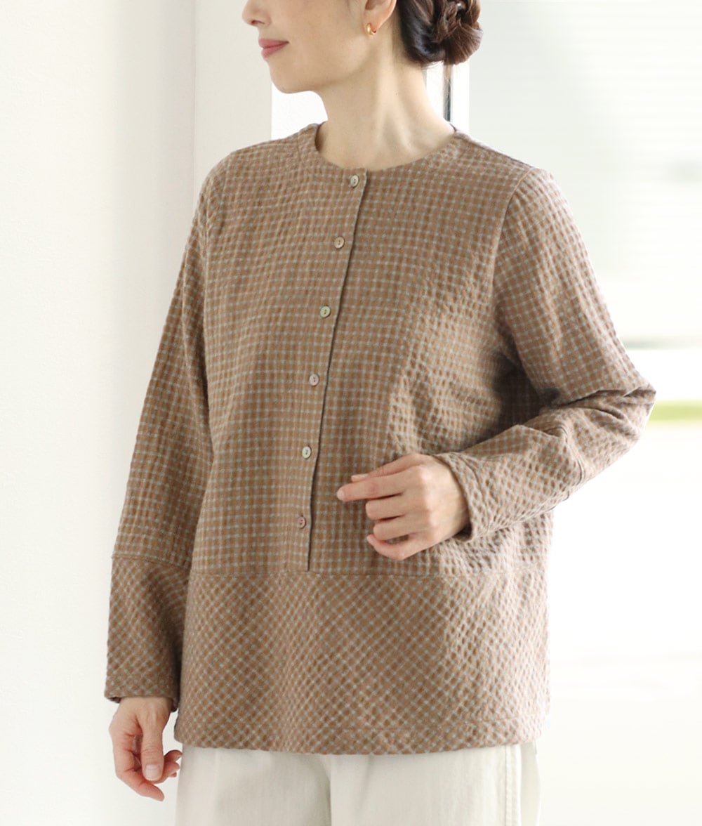 【SALE40％OFF】ギンガム格子ブラウス